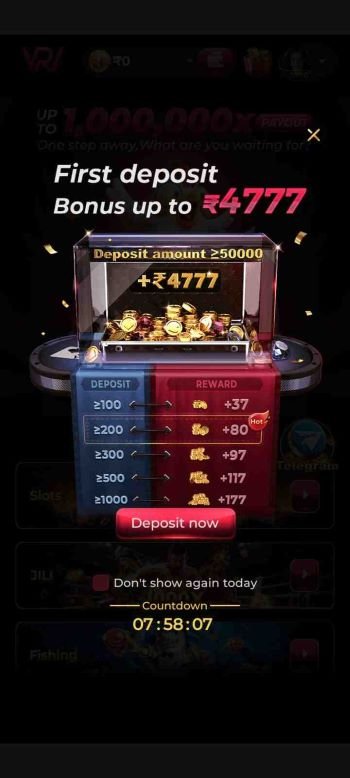 Rajwin Game Android interface with user dashboard